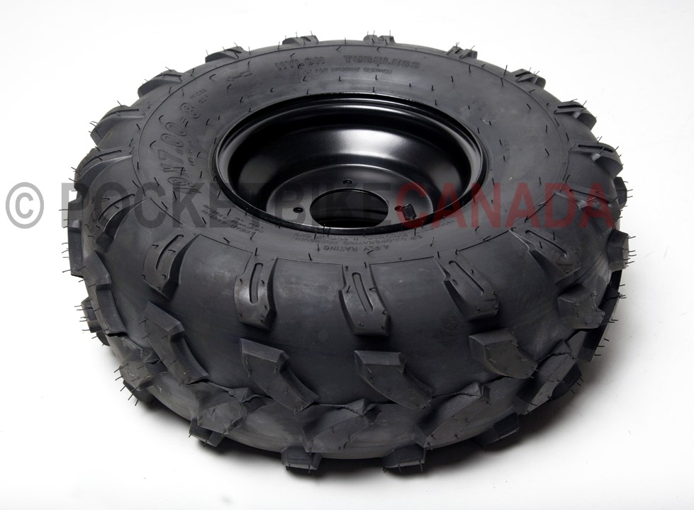 19x7.00-8 (185/80-8) Tubeless 4 Ply Rated Tire & 4 Hole Black Rim for ATV - G1050012-2