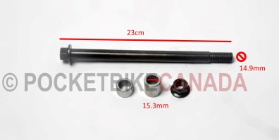Front Axle Bolt w/ Sleeves for 140cc, X33, Dirt Bike 4-Stroke - G2070057