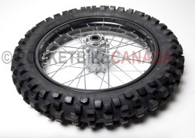 110/100-18 YuanXing DOT B0 Tire & Black Wheel with Chrome Spokes for DirtBike - G2090012