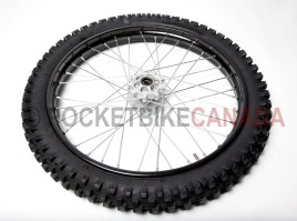 80/100-21 YuanXing DOT B0 Tire & Black Wheel with Chrome Spokes for DirtBike - G2090011